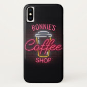 Aangepaste naam neonstijl Koffie kopen Aangepast Case-Mate iPhone Case (Achterkant)