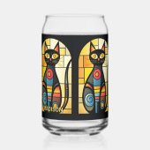 Aangepaste Naam Nep Gebrandschilderde Kat Blikvorm Glas (Rechts)