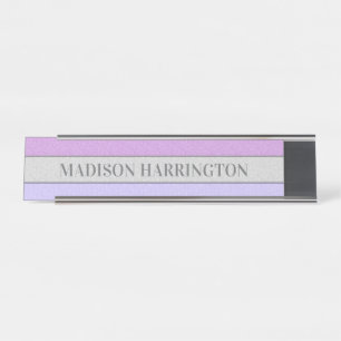 Aangepaste Naam Nep Glitter Bling Bureau Naambordje