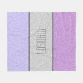 Aangepaste Naam Nep Glitter Bling Fleece Deken (Voorkant (Horizontaal))