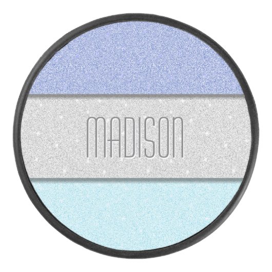 Aangepaste Naam Nep Glitter Bling Hockey Puck (Voorkant)