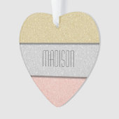 Aangepaste Naam Nep Glitter Bling Ornament (voorkant)