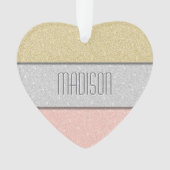 Aangepaste Naam Nep Glitter Bling Ornament (voorkant)