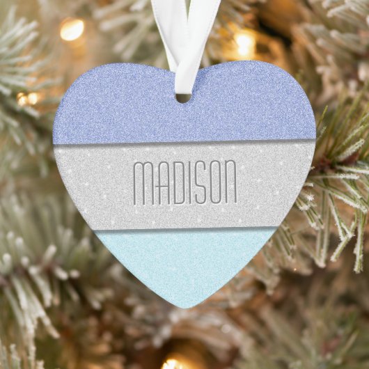 Aangepaste Naam Nep Glitter Bling Ornament (Boom)