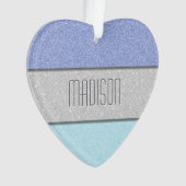Aangepaste Naam Nep Glitter Bling Ornament (voorkant)