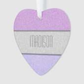 Aangepaste Naam Nep Glitter Bling Ornament (voorkant)