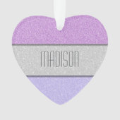 Aangepaste Naam Nep Glitter Bling Ornament (voorkant)