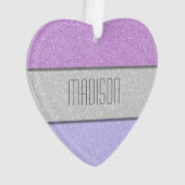Aangepaste Naam Nep Glitter Bling Ornament (voorkant)