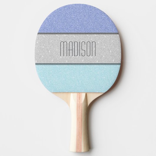 Aangepaste Naam Nep Glitter Bling Tafeltennisbatje (Voorkant)