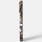 Aangepaste Naam Nep Leer Abstract Minimalistisch Case-Mate iPhone Case (Achterkant / Links)