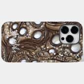 Aangepaste Naam Nep Leer Abstract Minimalistisch Case-Mate iPhone Case (Achterkant (horizontaal))