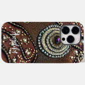 Aangepaste Naam Nep Leer Abstract Minimalistisch Case-Mate iPhone Case (Achterkant (horizontaal))