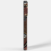 Aangepaste Naam Nep Leer Abstract Minimalistisch Case-Mate iPhone Case (Achterkant / Rechts)