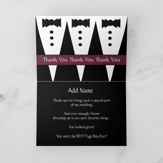 Aangepaste naam NEPHEW Page Boy Bedankt (Binnen)
