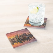 Aangepaste naam New York City Skyline Glazen Onderzetter (Schuin)
