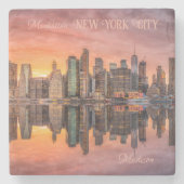 Aangepaste naam New York City Skyline Stenen Onderzetter (Voorkant)
