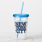 Aangepaste naam New York City tumblers Acryl Drinkbeker (Achterkant)