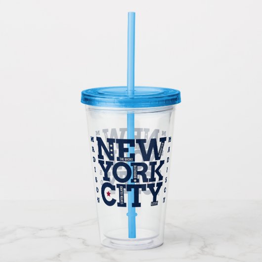 Aangepaste naam New York City tumblers Acryl Drinkbeker (Voorkant)