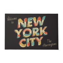 Aangepaste naam New York City Typografie deurmatte