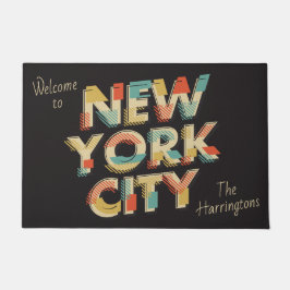 Aangepaste naam New York City Typografie deurmatte Deurmat
