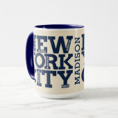 Aangepaste naam New York City Typografie mokken (Voorkant links)