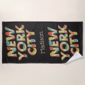 Aangepaste naam New York City Typografie strandlak Strandlaken (Voorkant)
