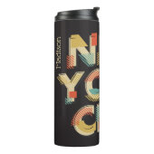 Aangepaste naam New York City Typografie tumbler Thermosbeker (Gedraaid links)