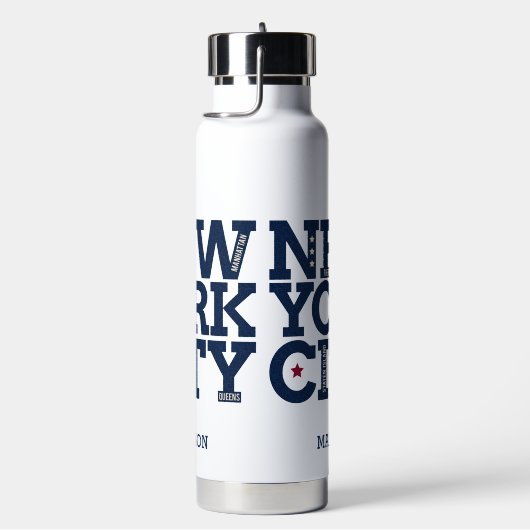 Aangepaste naam New York City Waterfles (Rechts)