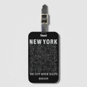 Aangepaste naam New York Typografie Bagagelabel (Voorkant (verticaal))