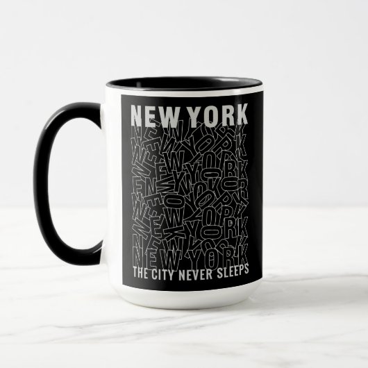 Aangepaste naam New York Typografie mokken (Links)
