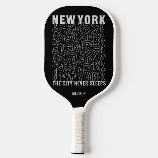 Aangepaste naam New York Typografie Pickleball Paddle (Achterkant)