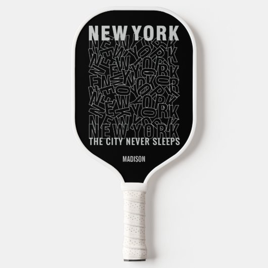 Aangepaste naam New York Typografie Pickleball Paddle (Voorkant)