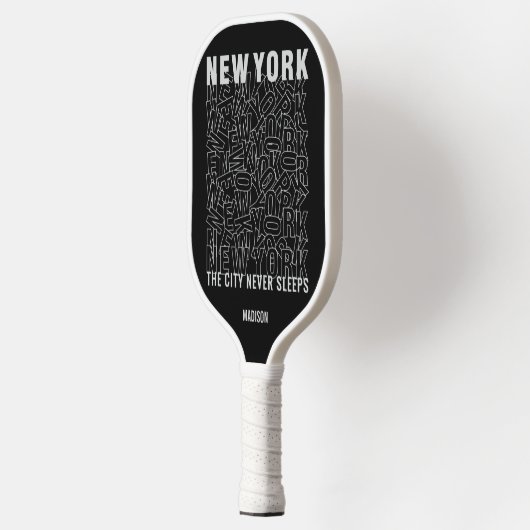 Aangepaste naam New York Typografie Pickleball Paddle (Links)