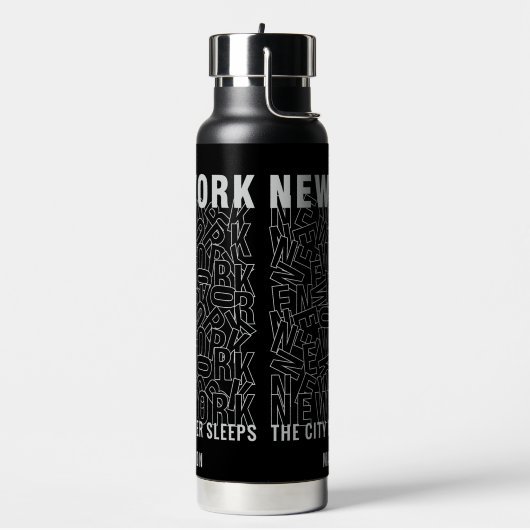 Aangepaste naam New York Typografie Waterfles (Links)