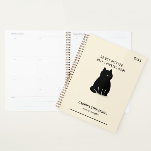 Aangepaste naam Niet Storen Diepe Denkmodus Kat Planner (Display)
