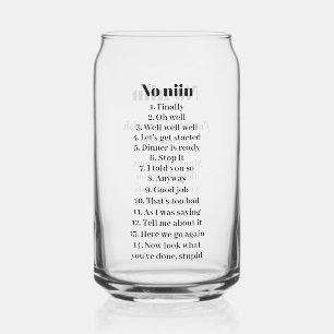 Aangepaste Naam "No niin" Finstalige gezegde defin Blikvorm Glas