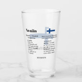 Aangepaste Naam "No niin" Finstalige gezegde defin Glas (Voorkant)