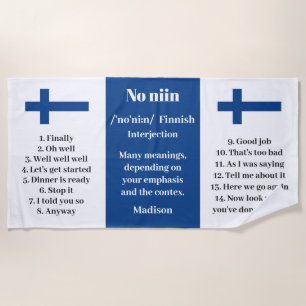 Aangepaste Naam "No niin" Finstalige gezegde defin Strandlaken