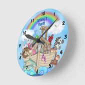 Aangepaste naam Noah's Ark Wall Clock Ronde Klok (Hoek)