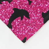 Aangepaste naam non hot roze glitter dolphins bow fleece deken (Hoek)