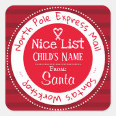 Aangepaste naam Noordpool-post van Nice Vierkante Sticker (Voorkant)