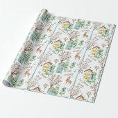 Aangepaste Naam Noordse Winter Hygge Rustiek Cadeaupapier (Uitgerold)