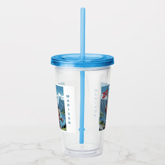 Aangepaste naam Noorse trol Acryl Drinkbeker (Rechts)