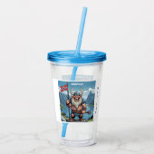 Aangepaste naam Noorse trol Acryl Drinkbeker (Achterkant)