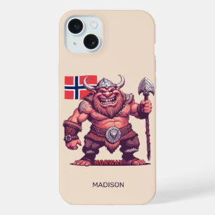 Aangepaste naam Noorse trol iPhone 15 Plus Case