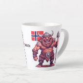 Aangepaste naam Noorse trol Latte Mok (Rechterhoek)