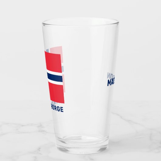 Aangepaste naam Noorse vlag Glas (Links)