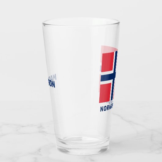 Aangepaste naam Noorse vlag Glas (Rechts)