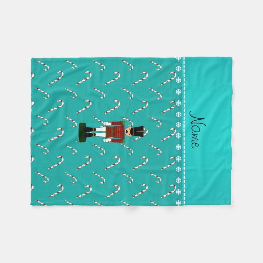 Aangepaste naam nootmuskturquoise snoepsnoepjes fleece deken (Voorkant (Horizontaal))