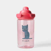 Aangepaste naam Nordic Schattige Cat Waterfles (Achterkant)